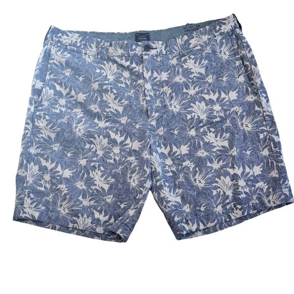 J CREW Stanton Linen Blend 9" Chino Shorts Blue Floral Print Flat Front Men's 38 - Picture 1 of 13